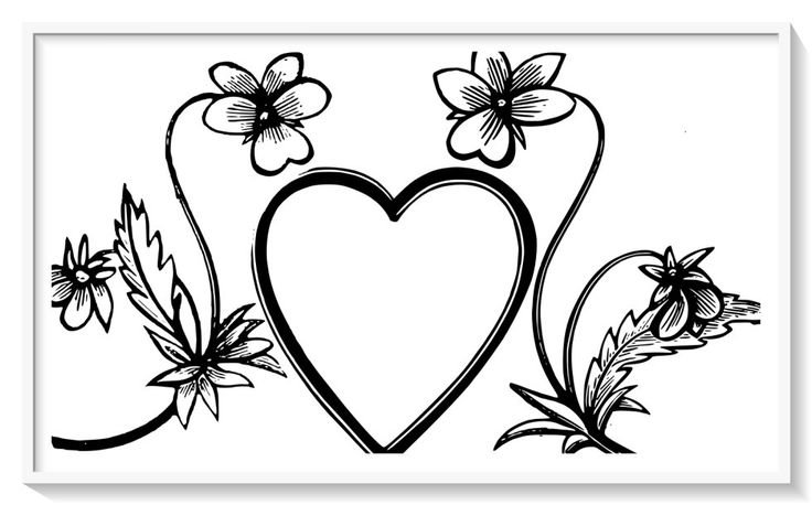 Раскраска цветов-сердечек