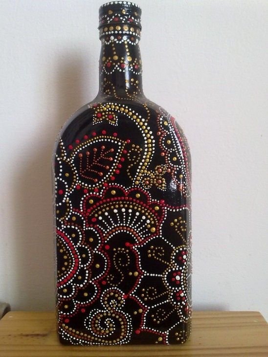 Роспись стеклянных бутылок