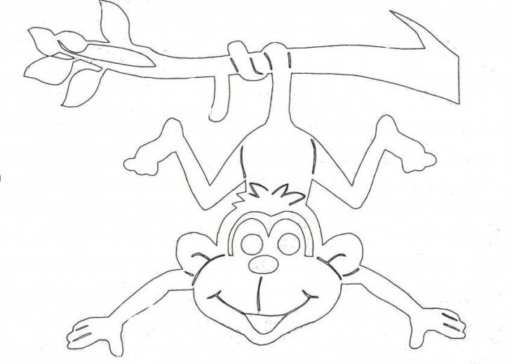 Трафарет обезьянки