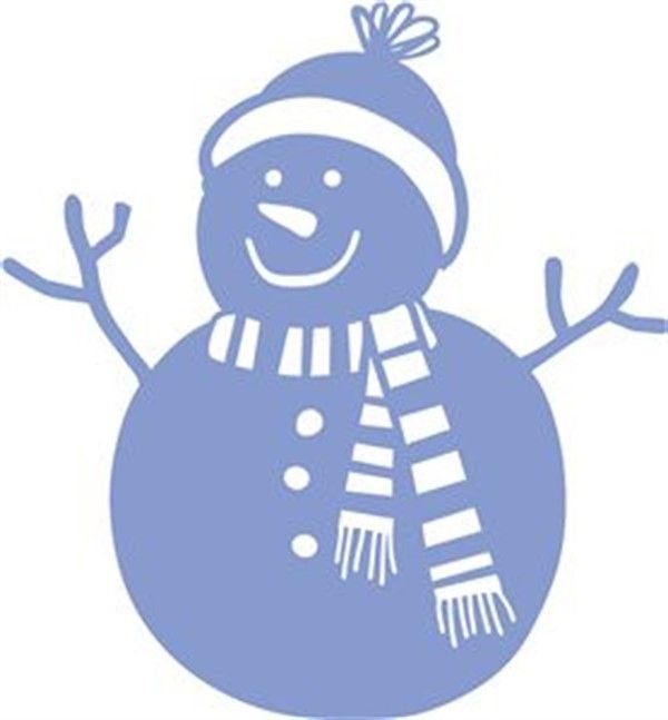 Силуэт снеговика на окно