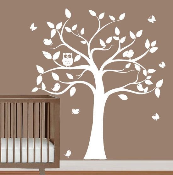 Трафареты деревьев для декора стен