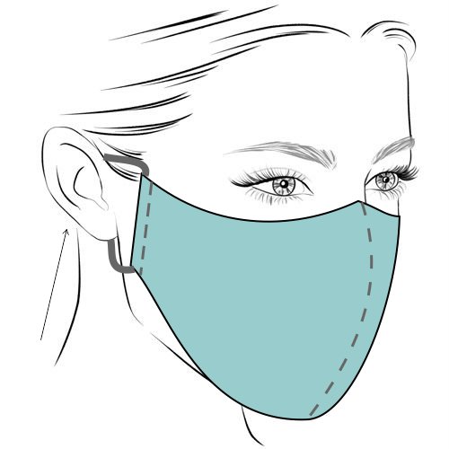 Макет маски для лица медицинской