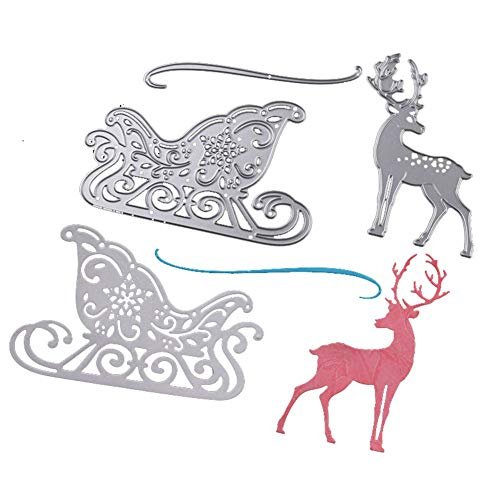 Олень с санками трафарет