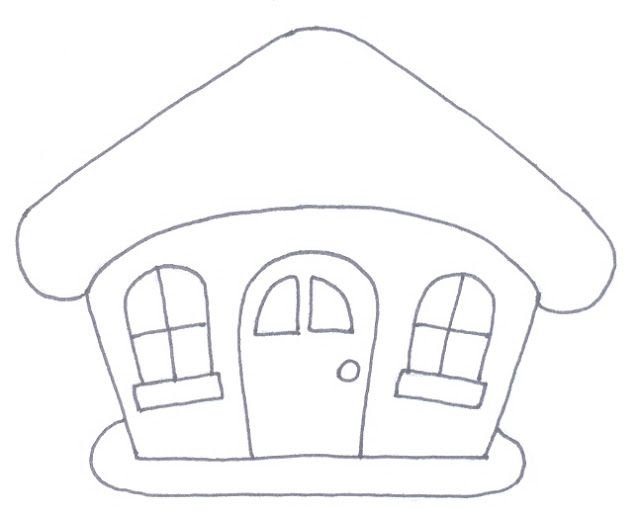 Домик трафарет