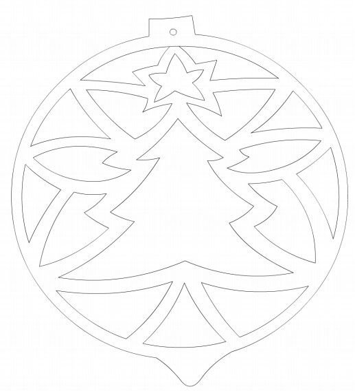 Новогодний шар трафарет для вырезания