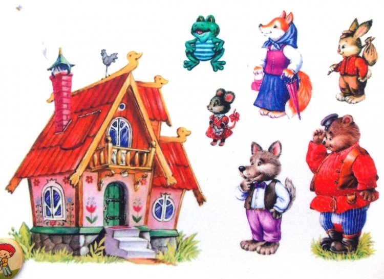 Герои сказки Теремок для фланелеграфа
