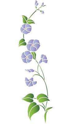 Вьющиеся цветы нарисованные