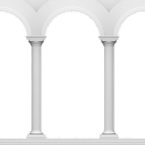 Колонна на белом фоне