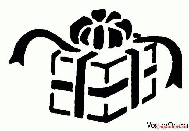 Трафареты на окна новогодние подарки