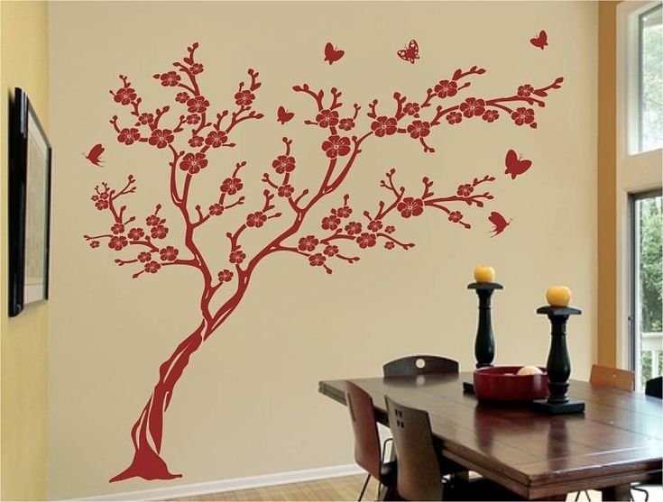 Декор стены деревом