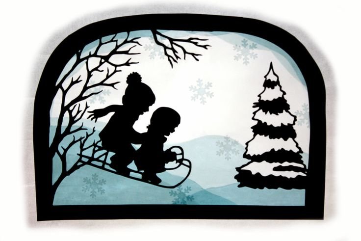 Рождественские витражи из кальки