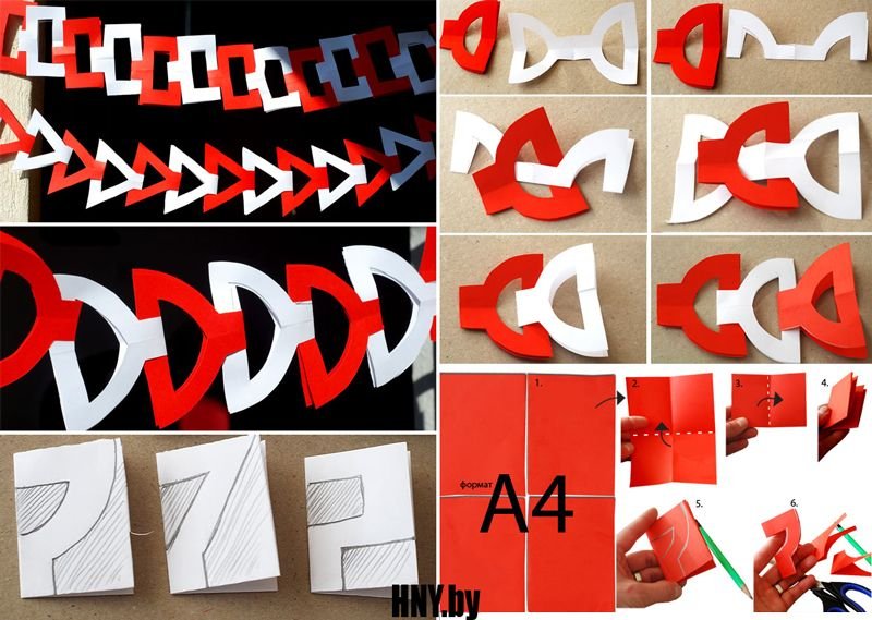 Новогодняя гирлянда из бумаги