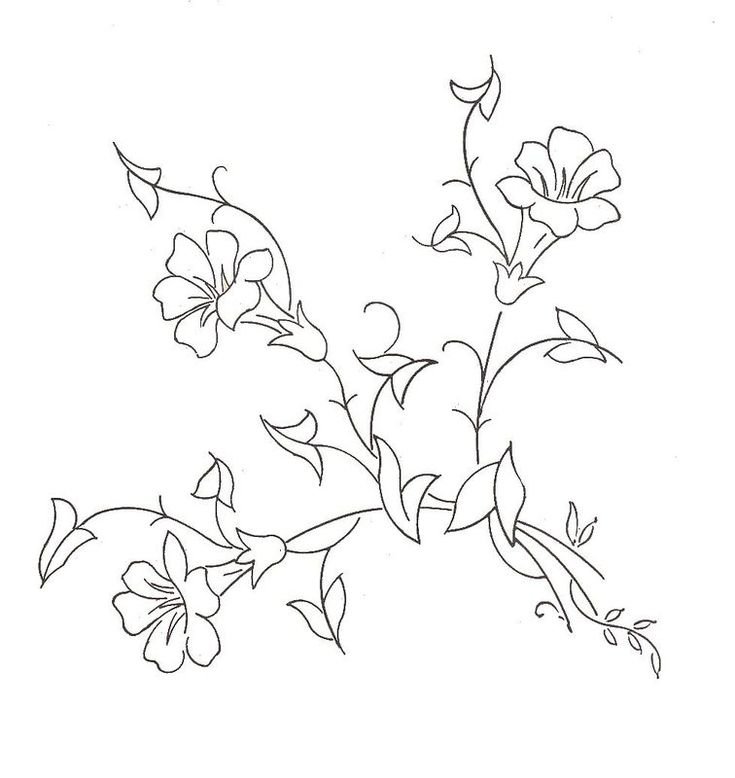 Трафарет для вышивки цветы