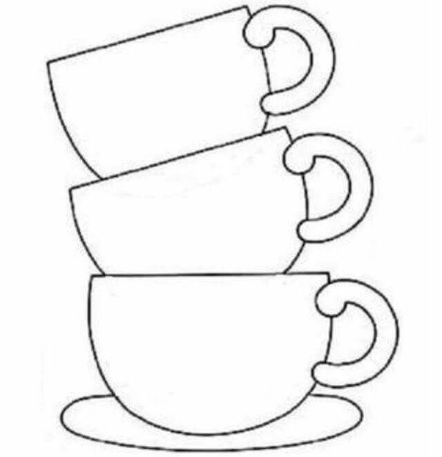Трафарет чашки для вырезания