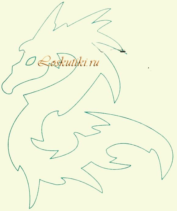 Шаблон дракона для аппликации