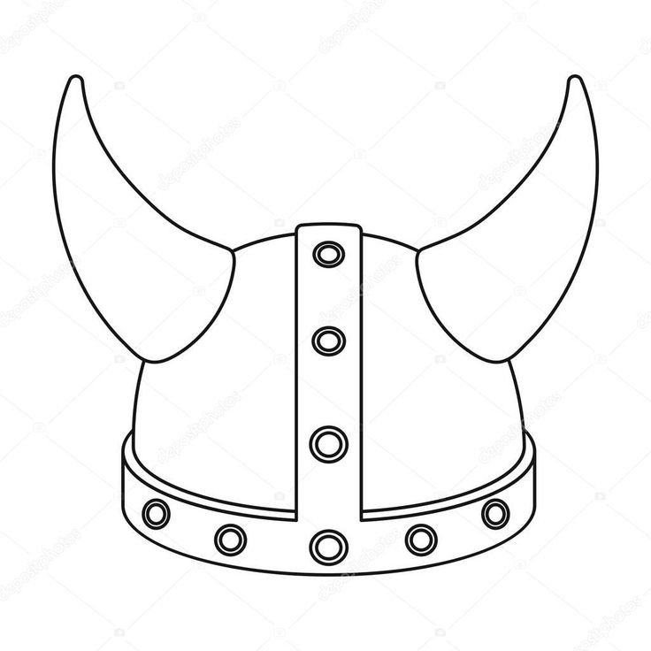 Шлем викинга черно белый