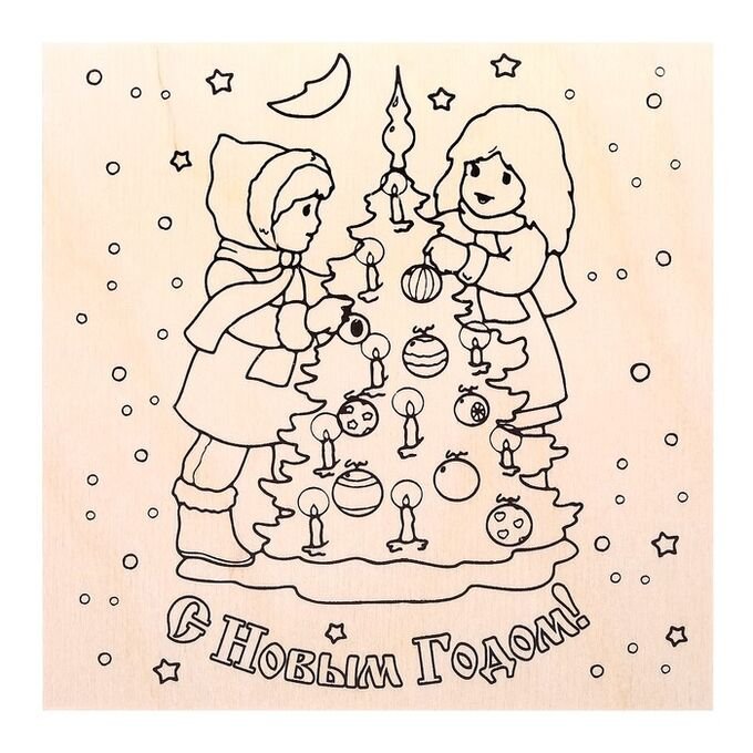 Новогодние рисунки для выжигания