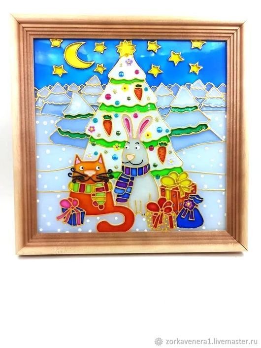 Новогодний витраж для детей