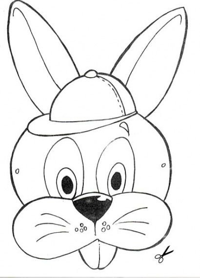 Маска зайца раскраска