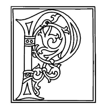 Старинные буквы с узорами