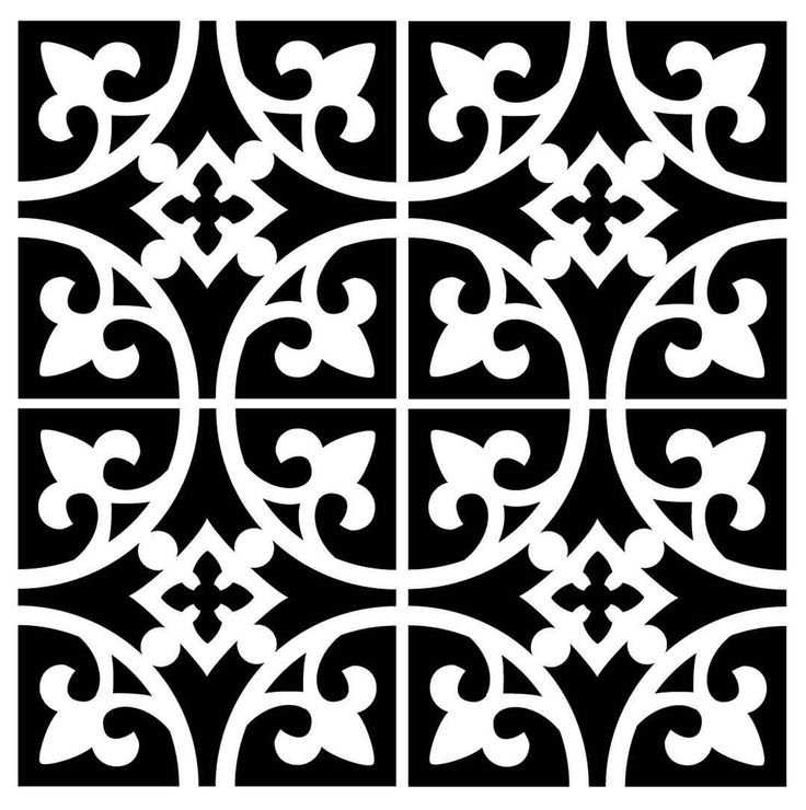 Трафарет узор на плитке
