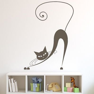 Трафарет кошки на стену