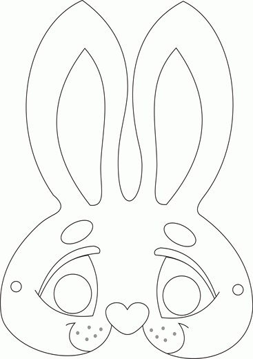 Маска зайчика трафарет