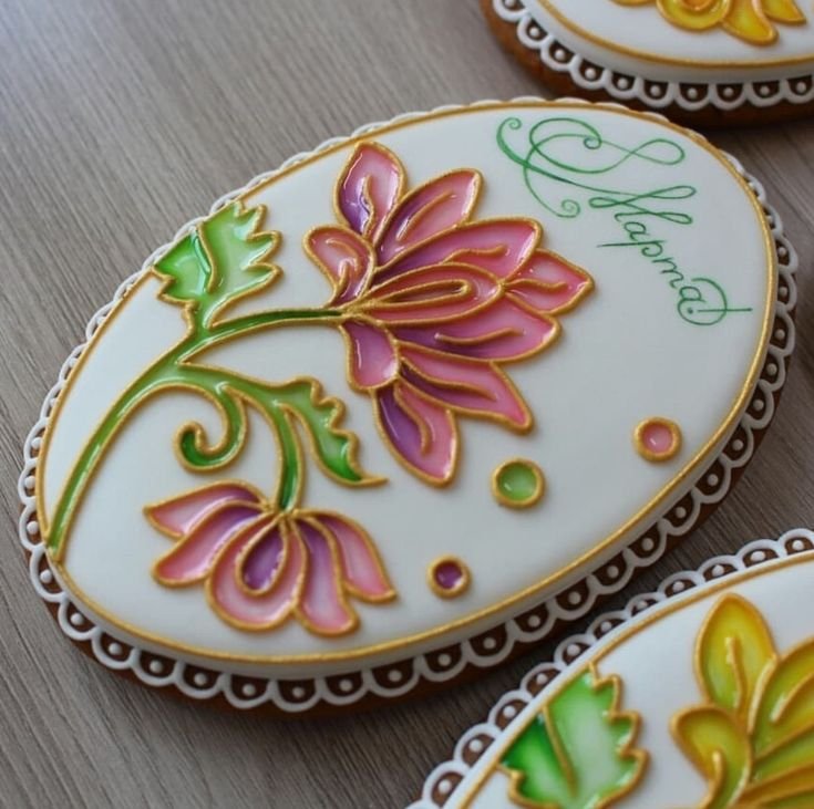 Роспись пряников айсингом на 8 марта