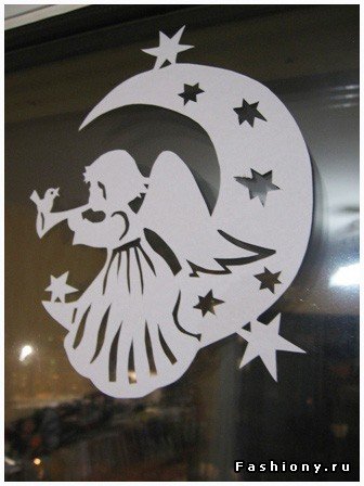 Трафареты на окна ангелочки месяц