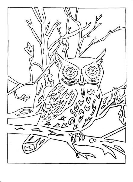 Вытынанки Совушки новогодние