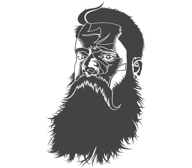 Мужчина с бородой на белом фоне