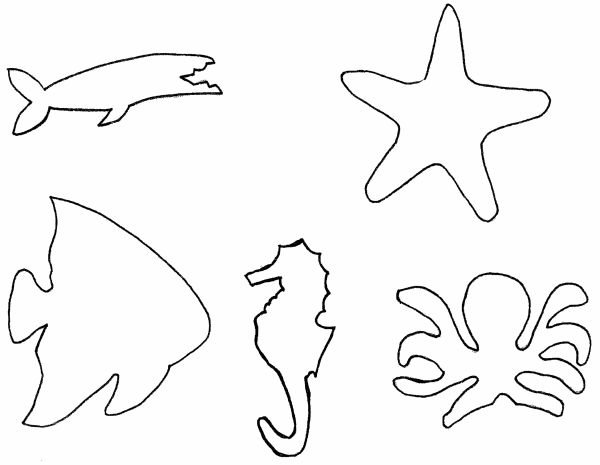 Морские фигуры трафарет