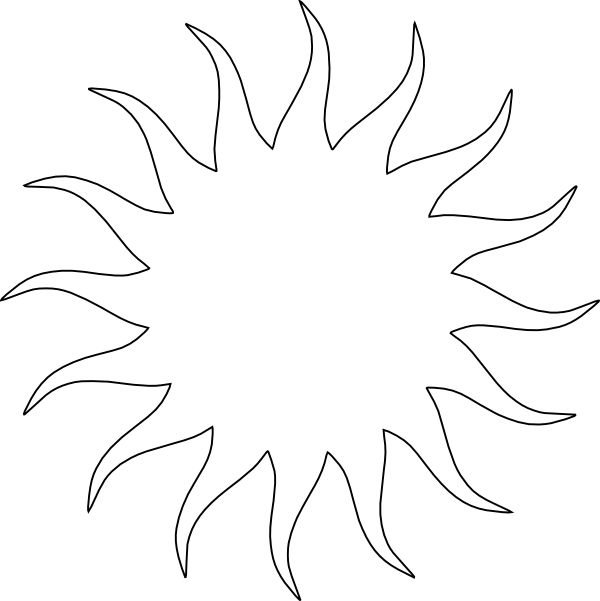 Трафарет солнца для вырезания