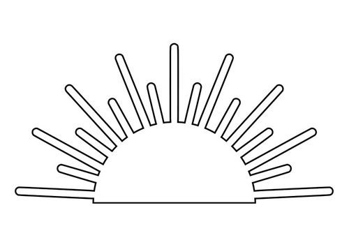Контур солнца с лучами