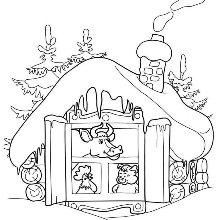 зимовье зверей на окна