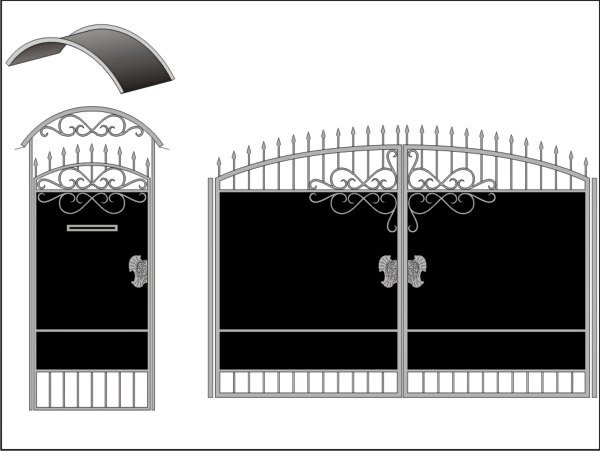 Ковторг ворота и калитка рисунок и Размеры