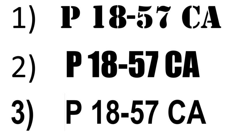 Трафареты на номерной знак лодки