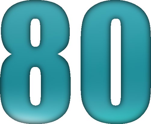 Цифра 80 трафарет