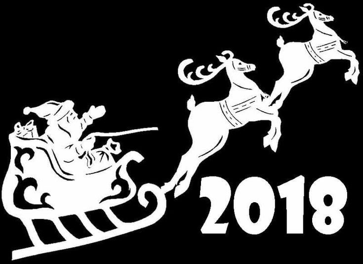 Вытынанки на окна новогодние олени с санями