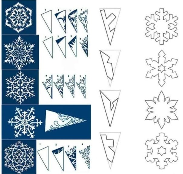 Снежинки схемы для вырезания