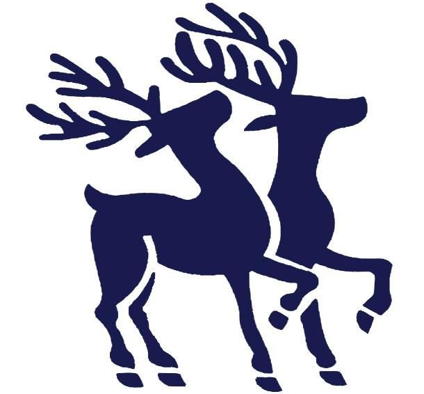 Новогодний олень трафарет