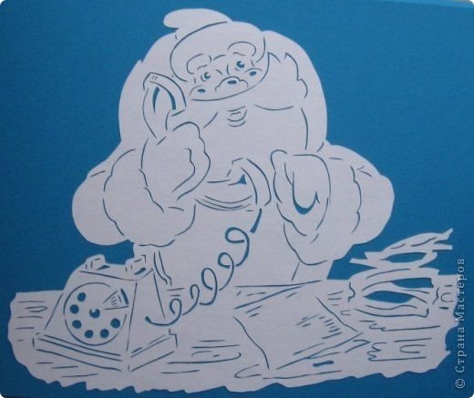 Вытынанки дед Мороз и серый волк