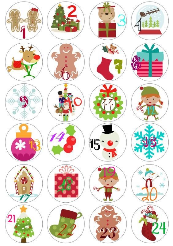 Числа для адвент календаря для детей
