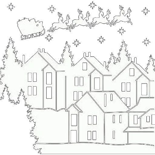 Новогодние украшения на окна домики