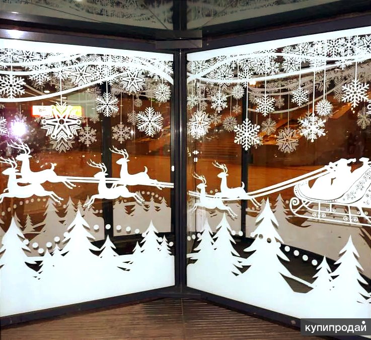 Новогодняя роспись витрин
