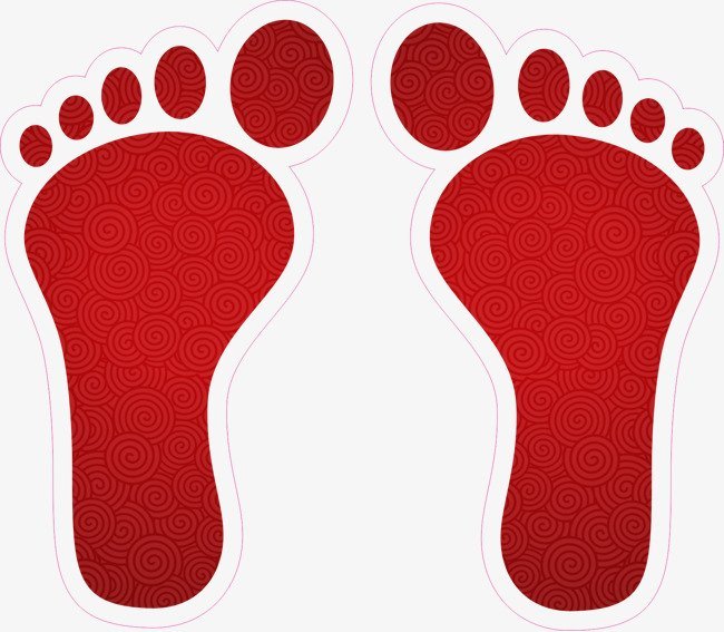 Отпечатки ног цветные