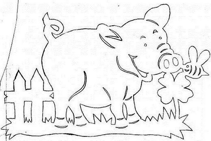 Трафарет свиньи