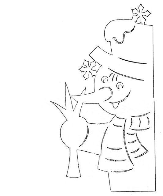 Трафареты на окна новогодние