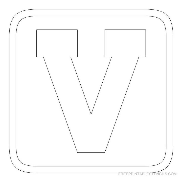 Буква v трафарет