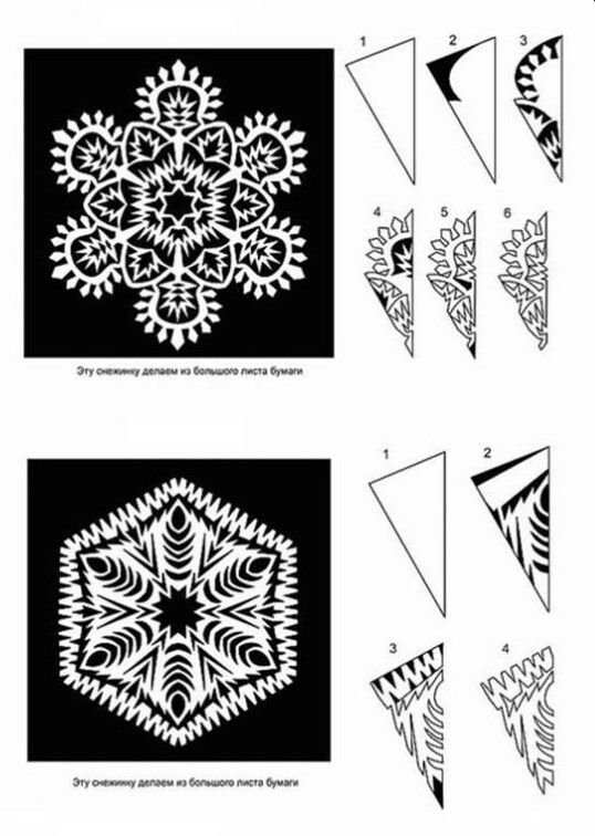 Снежинки схемы для вырезания простые